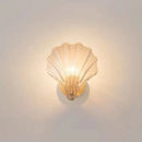 Axyaa Shell Shape Gold/Clear Glass Wall Sconce for Home Decoration