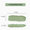 Axyaa Gilt-edged Green Ceramic Long Plate - High Grade Sushi Dim Sum Dessert Plate