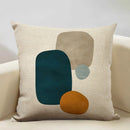 Axyaa Geometric Lines Pattern Art Decoration Cushion Cover 45x45cm Linen