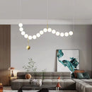 Axyaa Postmodern French Pendant Lamp: Living Room & Dining Room Glass Ball Pearl Pendant