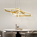 Axyaa Gold Irregular Shape LED Pendant Lights - Dimmable Steel Chandelier for Modern Living Room