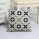 Blue Arrow Geometric Petal Linen Pillowcase by Axyaa