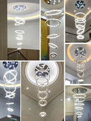 Luxury Crystal Staircase Chandelier by Axyaa: Rings Design for Villa Lobby Indoor Lighting