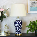 Axyaa Blue White Porcelain Chinese Retro Desk Lamp Modern Home Living Room Bedroom Lighting