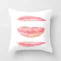 Axyaa White Feather Pillowcase Blue Polyester Cushion Cover for Home Decor