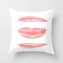 Axyaa White Feather Pillowcase Blue Polyester Cushion Cover for Home Decor
