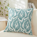 Axyaa Olive Green Yellow Floral Embroidery Pillow Cover 45x45cm Square Home Decoration