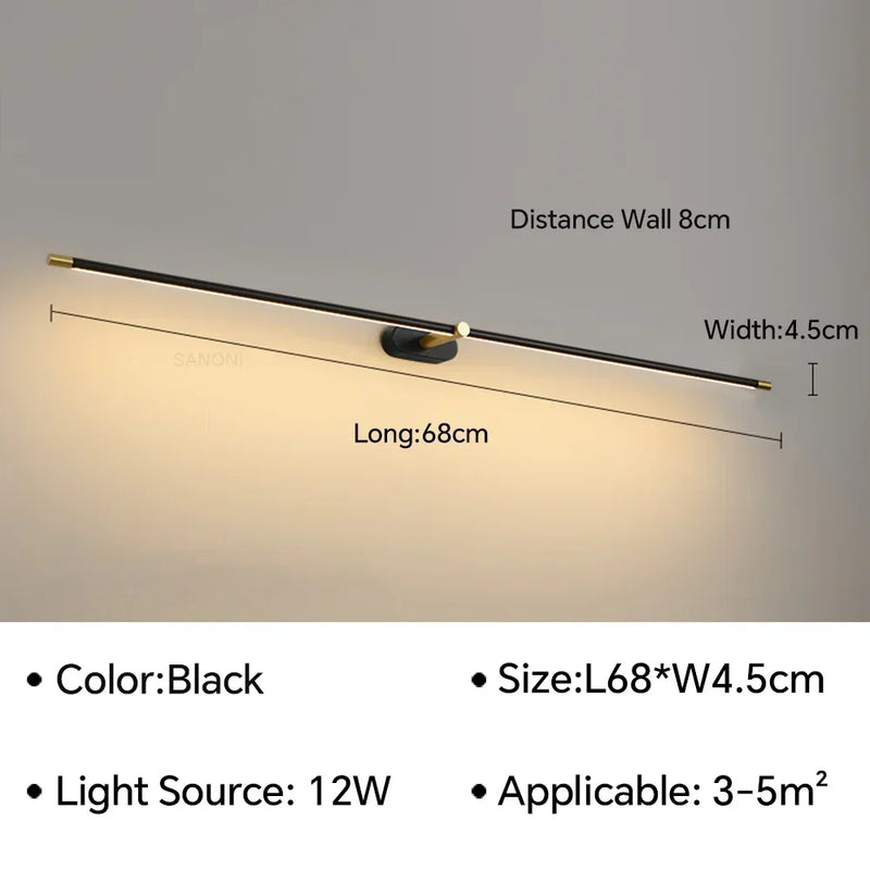 Axyaa Slim Wall Sconce Lamps Mirror Bathroom Bedroom Bedside Ceiling Light