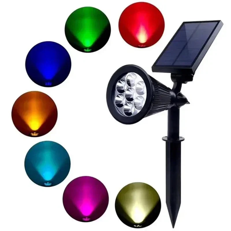 Axyaa Solar Powered 7LED Adjustable Spotlight Outdoor Wall Light