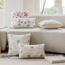Axyaa Dandelion Leaves Embroidered Cushion Cover, Country Style, 45x45cm