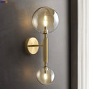 Axyaa Copper LED Wall Sconce Amber Glass Ball Modern Applique Murale