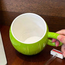 Axyaa Coconut Coffee Cup: Cute Kawaii Ceramic Mug With Lid, 130ml