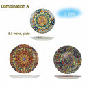 Axyaa Ceramic Shallow Plate, Nordic Retro Design, Round Salad and Steak Plate
