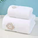 Axyaa Cream Towels Set: Hand Face Hair Towel & Big Shower Bath Towel