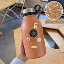 Axyaa Double Stainless Thermos Bottle With Straw - Portable Vacuum Flask for Outdoors
