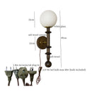 Axyaa Tawny Glass LED Wall Sconce Vintage Ash Wood Wandlamp