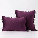Black Tassel Pillowcases by Axyaa - Velvet Holiday Home Decoration Gift