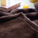 Axyaa Brown Black Fur Blanket Queen Size Super Soft Fuzzy Fluffy Deco Blanket