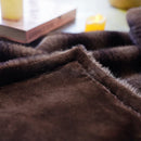 Axyaa Brown & Black Faux Fur Queen Blanket: Super Soft Fluffy Oversized Decoration Blanket