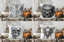 Axyaa Vintage Damask & Skull Pattern Pillow Cover for Sofa, Bedroom & Car