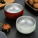 Axyaa Stainless Steel Double-layer Japanese-style Insulated Food Container Salad Bowl
