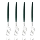 Axyaa Gold Fruit Cake Set: Mirror Stainless Steel Tea Fork, Snack Dessert, Small Salad Cutlery