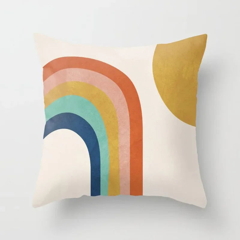 Modern Abstract Plant Leaf Geometric Cushion Cover for Home, Office, Sofa - Axyaa Brand