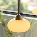 Axyaa Beige Glass Iron LED Pendant Lamp - Modern Nordic Kitchen Island Dining Light