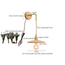 Axyaa Nordic Wood LED Wall Lamp with Pull Chain Switch