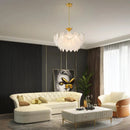 Axyaa Feather Crystal Chandelier & Modern Minimalist Room Lighting Fixtures