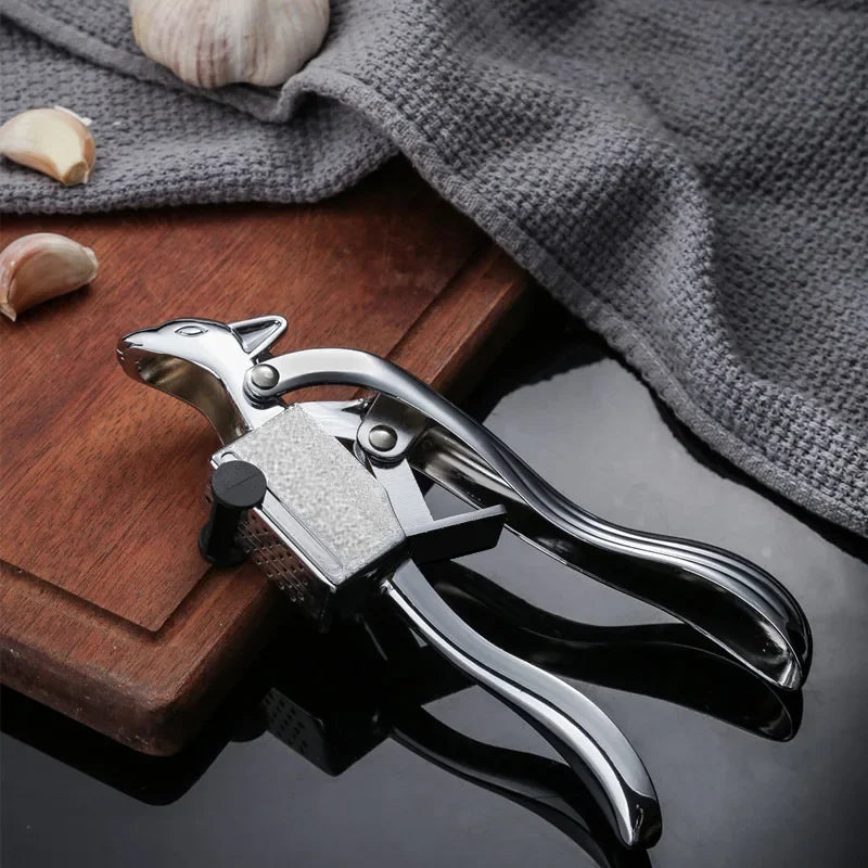 Axya Stainless Steel Garlic Press BPA-Free Easy Squeeze Kitchen Tool