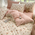 Axyaa Korean Ins Style 2024 Duvet Cover Set Twin Queen Bed Linen