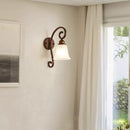 Axyaa Retro Wrought Iron Glass Wall Lamp for Living Room & Bathroom