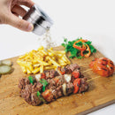 Axya Stainless Steel Spice Jars Set with Wall Mounted Rack & Wipeable Labels