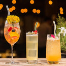 Axyaa Glass Wavy Straws Set - Eco-Friendly Reusable Colorful Drinking Straws