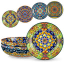 Axyaa Ceramic Pasta Bowls 42 Oz Soup Colorful Dishwasher Oven Safe, 4/8 Piece