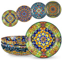 Axyaa Ceramic Pasta Bowls 42 Oz 4/8 Piece Set Colorful Soup Bowls Oven Safe