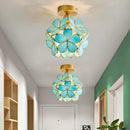 Axyaa Nordic Flower Ball LED Ceiling Chandelier Glass Copper Modern Hallway Decor