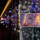 Solar Star Moon Fairy Light Garland by Axyaa - Waterproof Outdoor Christmas Garden Decor