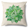 Axyaa Green Leaf Linen Pillowcase, Simple Style Decorative Sofa Cushion Cover