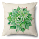 Axyaa Green Leaf Linen Pillowcase, Simple Style Decorative Sofa Cushion Cover
