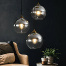 Axyaa Industrial Glass Pendant Lamp: Smoke Gray, Amber Gold, Silver Options