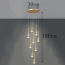 Axyaa Crystal Stair Chandelier Light - LED Ceiling Lamp for Living Room