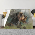 Axyaa Boar Hunting Throw Blanket: Warm Winter Bed Plaid for Stylish Decor