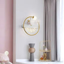 Axyaa Astronaut Star Moon LED Wall Lamp for Children's Bedroom Decor