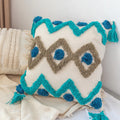 Axyaa Bohemian Tufted Embroidered Fringe Pillow Case for Light Luxury Living Room Sofa