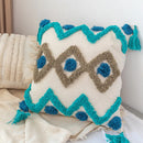 Axyaa Bohemian Tufted Embroidered Fringe Pillow Case for Light Luxury Living Room Sofa