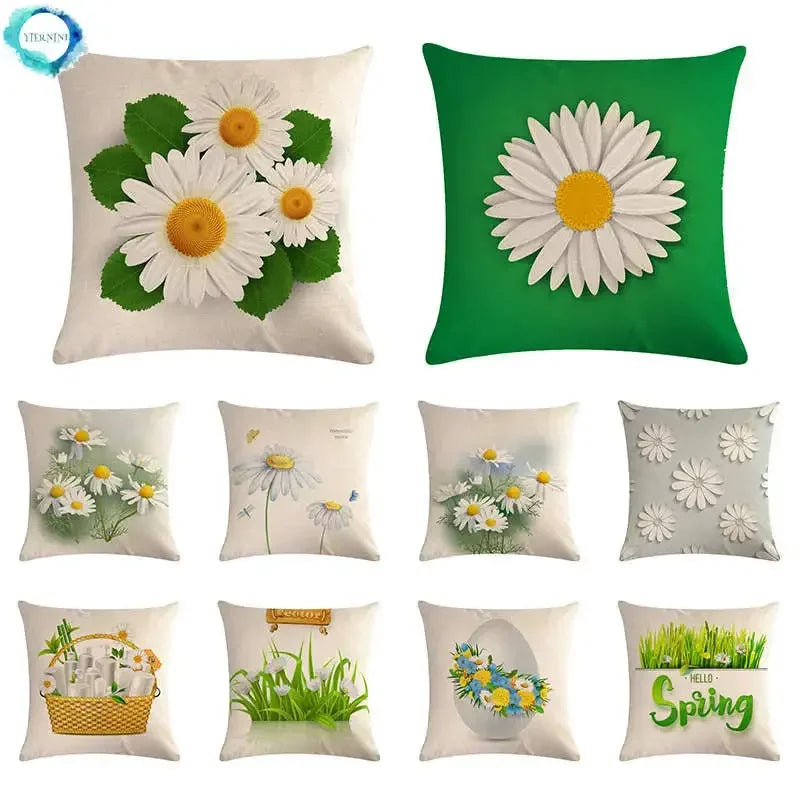 Spring Chrysanthemum Cushion Cover 45x45cm by Axyaa