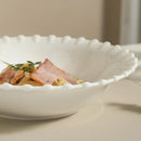 Axyaa White Lace Ceramic Deep Plate Pasta Set for Hotels & Restaurants