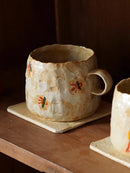 Axya Retro Ceramic Coffee Mugs Set, Handmade Family Drinkware, High Quality Decor